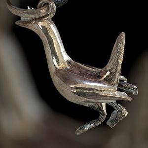 Unique handcrafted sterling silver blue footed boobie pendant made Galápagos